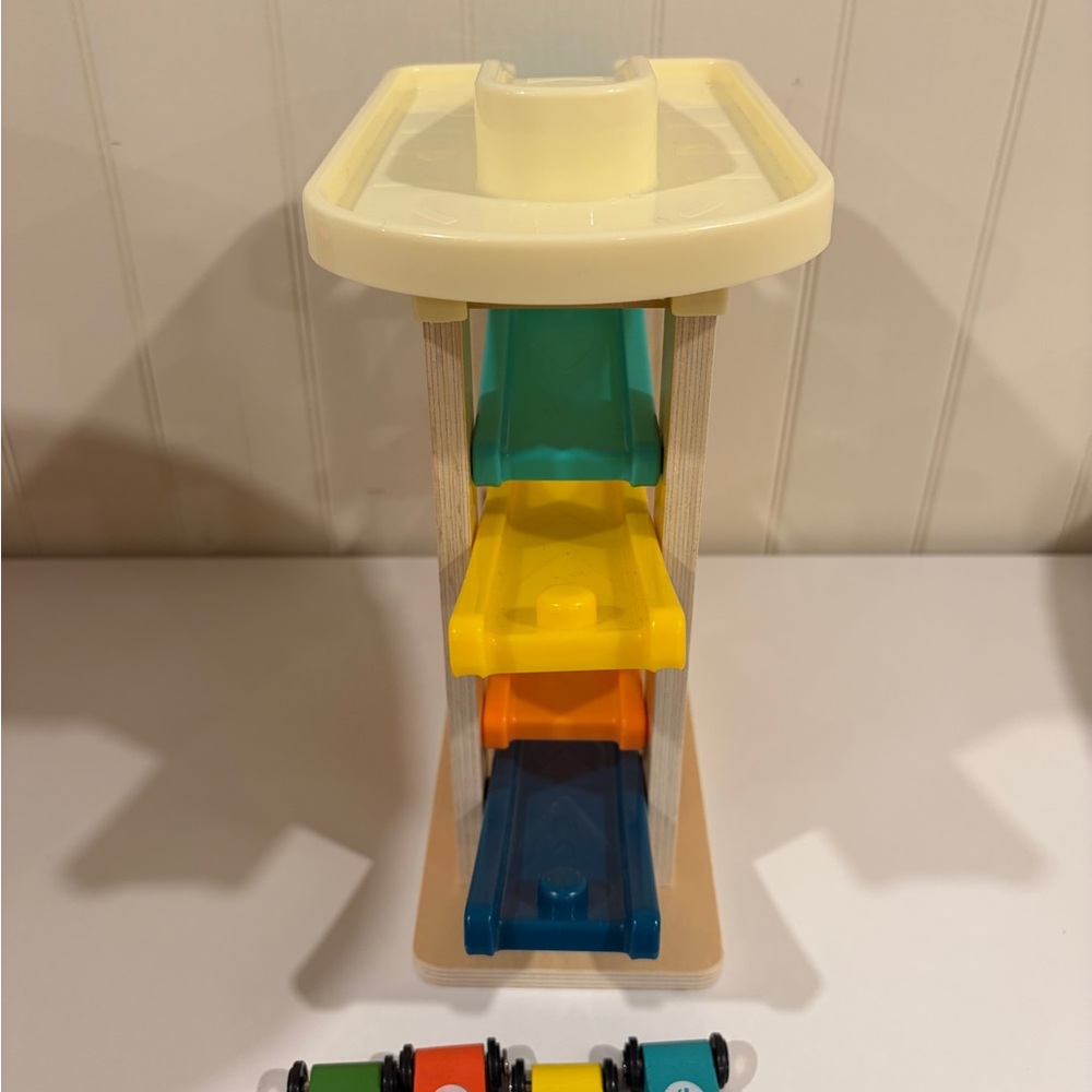 Top Bright Wooden Ramp Racing Car Toy Montessori Toddler Preschool Toy - Picture 5 of 8